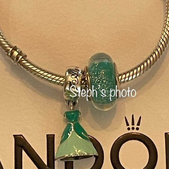 NIB Authentic Pandora x Disney Ariel dress dangle and Murano charm hard to find - Picture 7 of 9